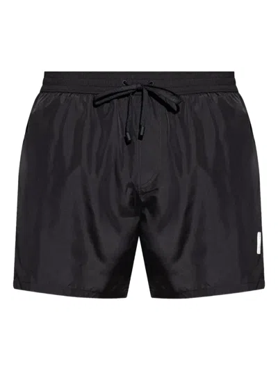 Balmain Logo-patch Swim Shorts In 黑色