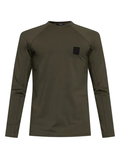Balmain Logo-patch T-shirt In 绿色