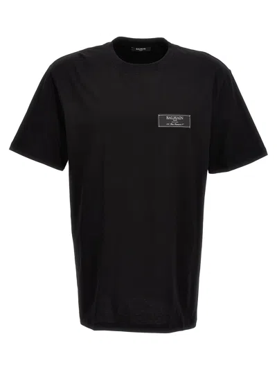 Balmain Black Logo Patch T-shirt