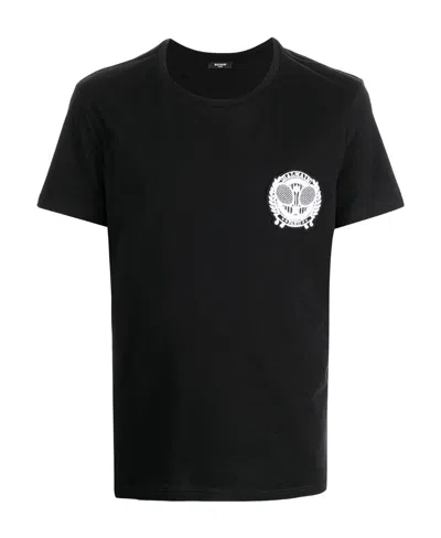 Balmain Logo-patch T-shirt In Black