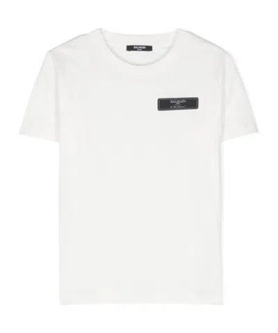 Balmain Kids' Logo-patch T-shirt In White