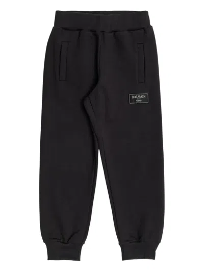 Balmain Kids' Logo-patch Track Pants In Black