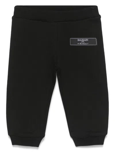 Balmain Babies' Logo-patch Track Pants In Black
