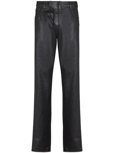 Balmain Logo Patch Trousers In Black