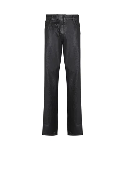 BALMAIN BALMAIN LOGO PATCH STRAIGHT LEG TROUSERS
