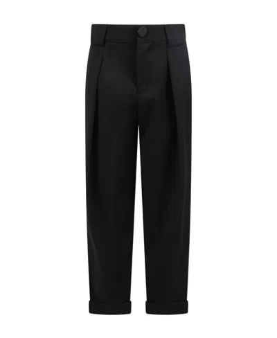 Balmain Logo Patch Trousers In Black