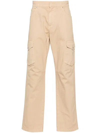 Balmain Logo-patch Trousers In Beige