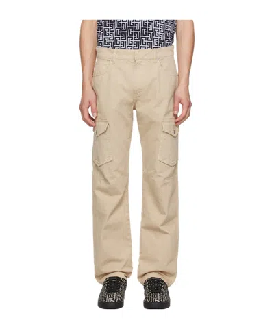 Balmain Beige Darted Cargo Pants In 8bx Sable