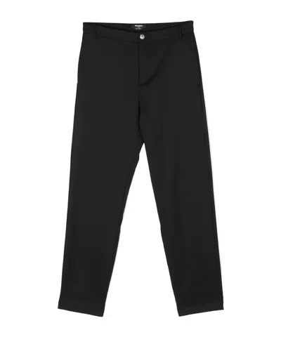 Balmain Logo-patch Virgin Wool Trousers In Black
