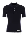 Balmain Polo Shirt In Merino Wool In Black