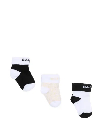 Balmain Babies' Logo-pattern Socks In Multi
