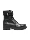 Balmain Logo-plaque Ankle Boots In Black