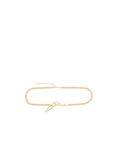 Balmain Je Taime Chain Belt In X15 Vintage Brass