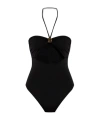 Balmain Logo-plaque Halterneck One-piece In Black