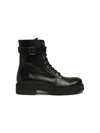 Balmain Logo-plaque Leather Boots In Black