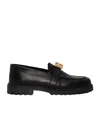 Balmain Logo-plaque Leather Loafers In Multi