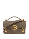 Balmain B-buzz 24 Calf Leather Top Handle Bag In Gray