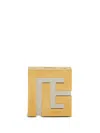 Balmain Logo-plaque Metal Clutch Bag In Gold