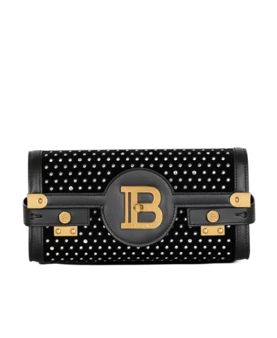 Balmain Logo-plaque Mini Bag In Black
