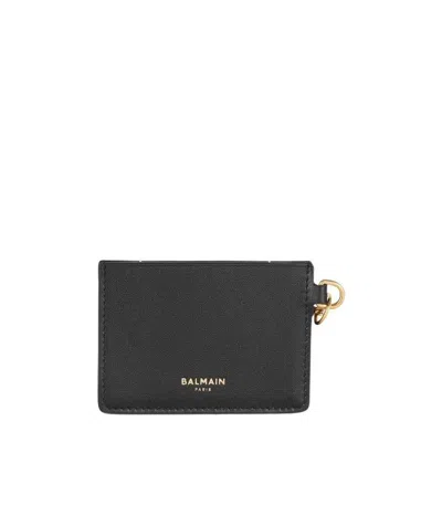 Balmain Logo-plaque Purse In Black