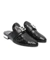 Balmain Logo-plaque Sequin-embellished Mules In Black