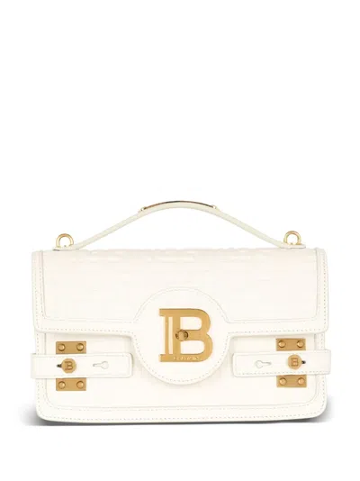Balmain Logo-plaque Shoulder Bag In White