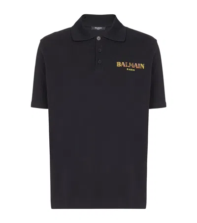 Balmain 'polo Shirt Timeless Short Sleeves' In Black