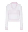 Balmain Pb Monogram-jacquard Polo Shirt In Pink