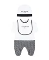 Balmain Logo-print Babygrow Set In Gray