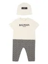 Balmain Logo-print Babygrow Set In Neutrals