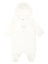 Balmain Ivory Babygrow Set For Babykids With Logo In Neutrals