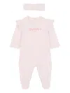 Balmain Logo-print Babygrow Set In Pink