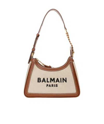 Balmain Logo-print Barmy Shoulder Bag In Nude