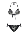 Balmain Black & Off-white Print Bikini In Black