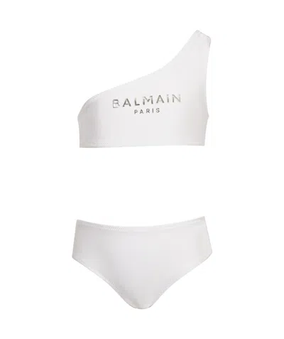 Balmain Logo-print Bikini In White
