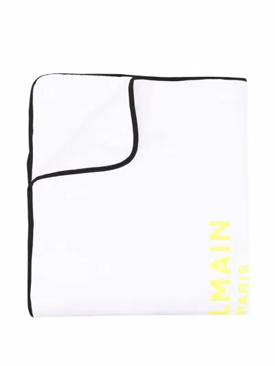Balmain Logo-print Blanket In White