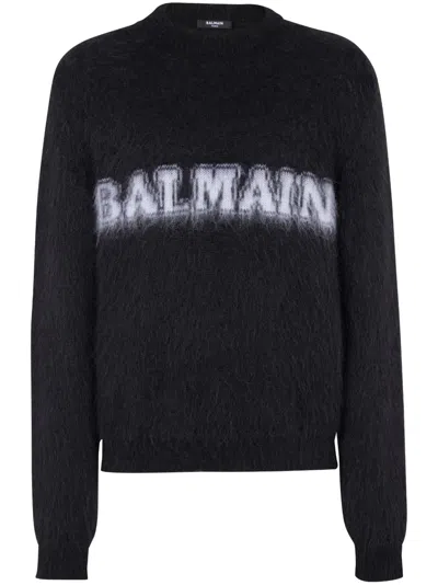 Balmain Logo-print Jumper In Black