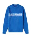 Balmain Maglione In Misto Lana Blu Elettrico   Uomo In Blue