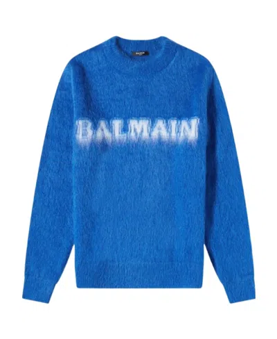 BALMAIN BALMAIN RETRO BRUSHED CREWNECK JUMPER