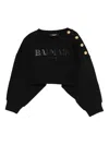 Balmain Logo Print Sweatshirt In Black