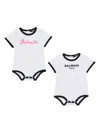 Balmain Logo-print Cotton Babygrow Set In White