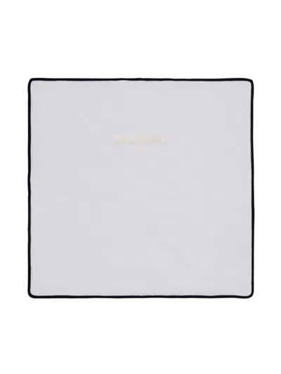 Balmain Logo-print Cotton Blanket In White
