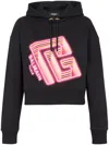 Balmain Logo-print Cotton Hoodie In Ejx