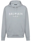 Balmain Cotton Logo Hoodie In Grey