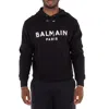 Balmain Logo Hoodie In Black