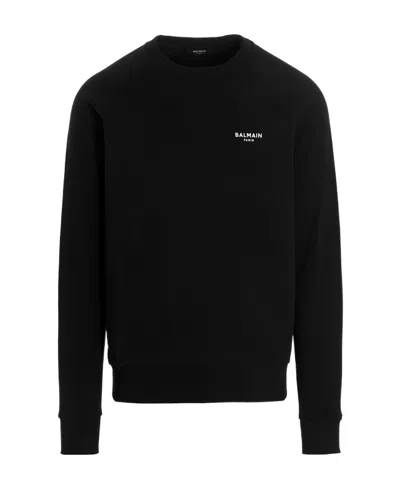 BALMAIN LOGO-PRINT COTTON JUMPER