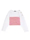 Balmain Pullover Mit Logo-print In Weiss