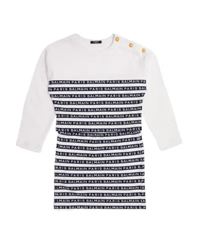 Balmain Kids' Logo-print Cotton Set In White