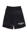Balmain Logo-print Cotton Shorts In Black