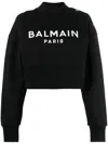 Balmain Logo-print Cotton Sweatshirt In Black